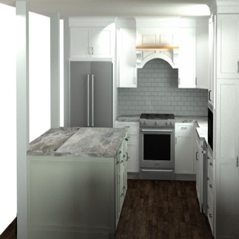 3D rendering of a kitchen