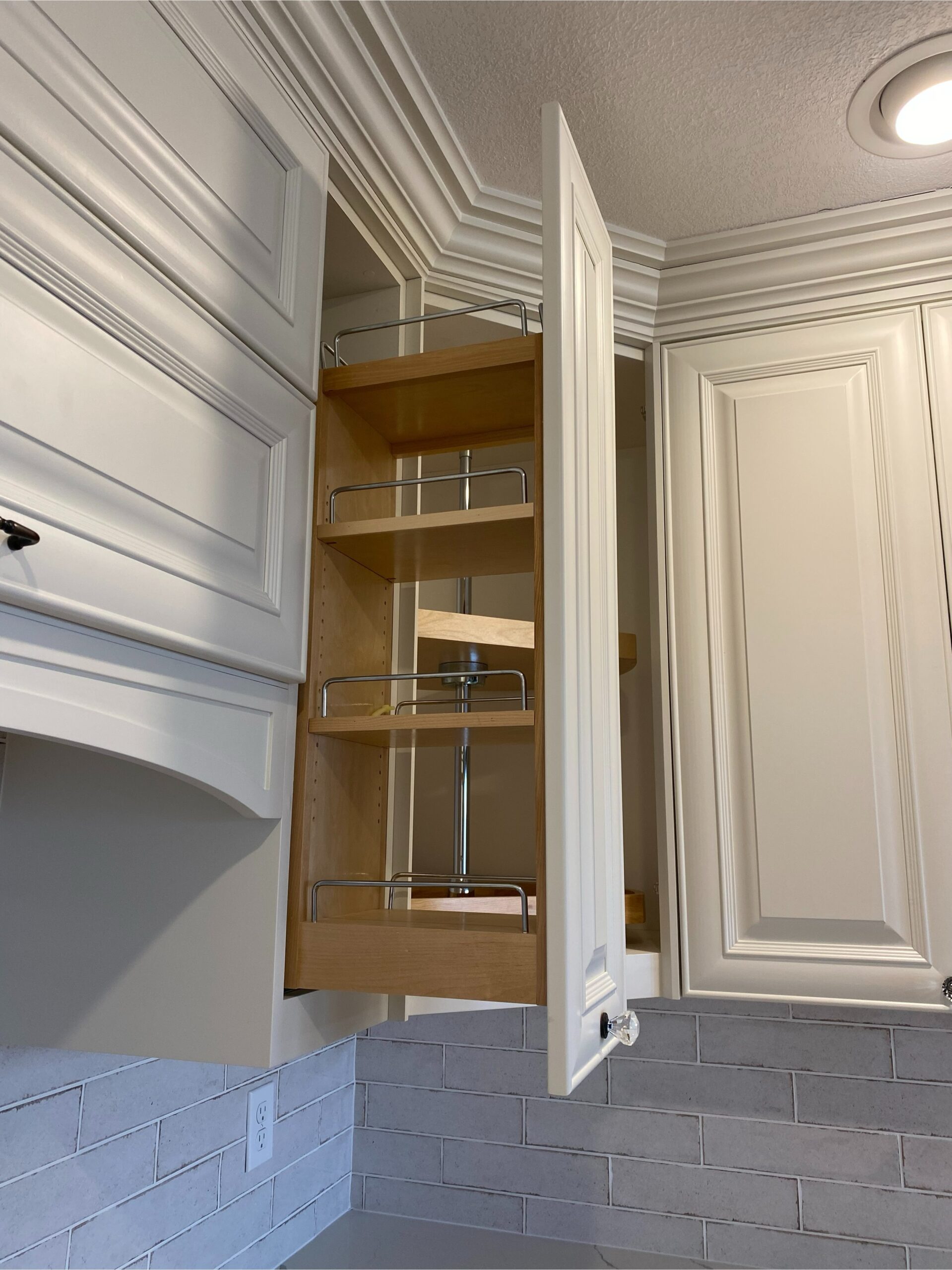 Kitchen cabinet painting with fresh white finish