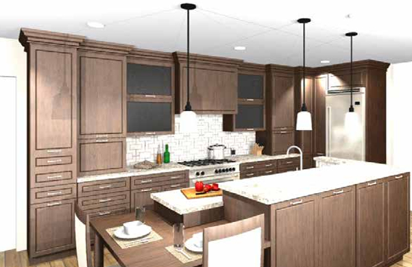 Example of a kitchen remodel 3d render