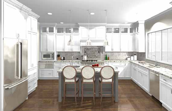Example of a kitchen design 3d render