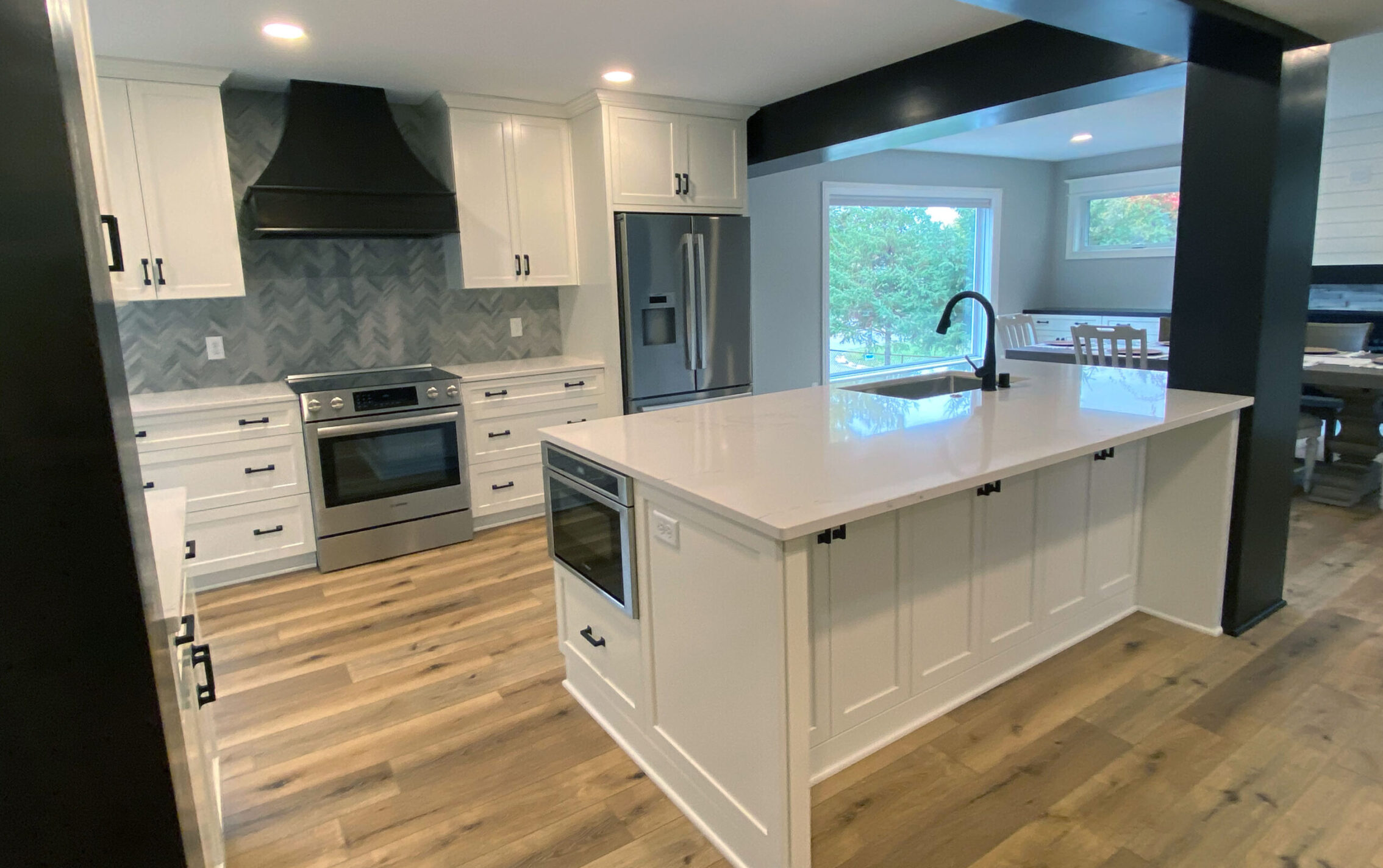 Modern kitchen remodeling with white cabinets